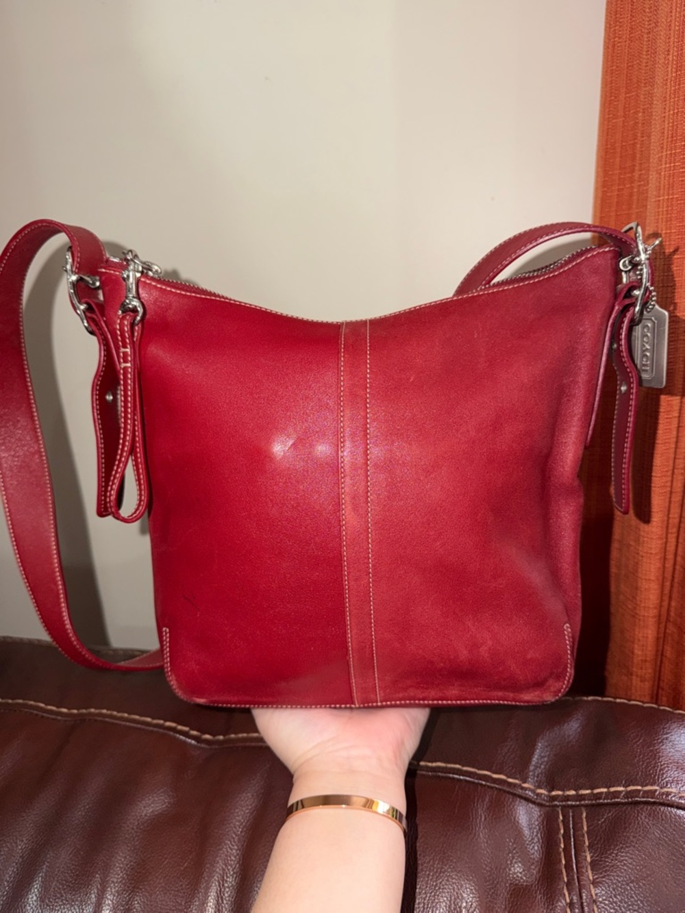 ‼️Vintage Coach Legacy Red Leather Shoulder Bag Crossbody Bag